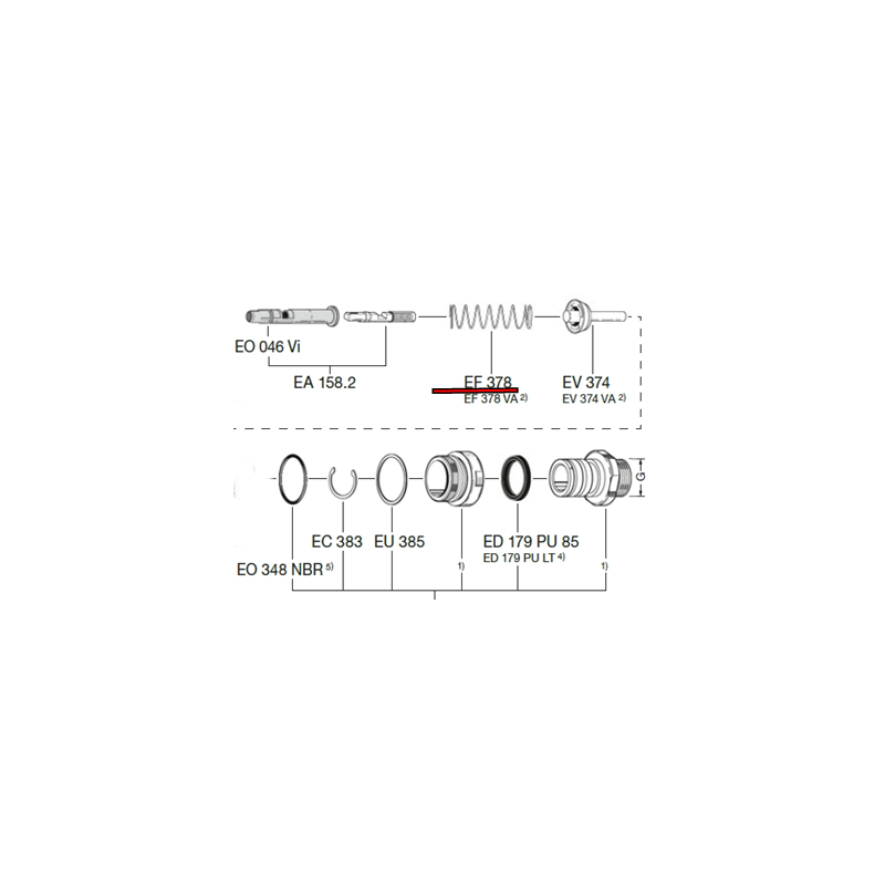EF 378 REPUESTO ZVA 25 ELAFLEX EF-EF 378 MUELLE VALVULA RETENCION